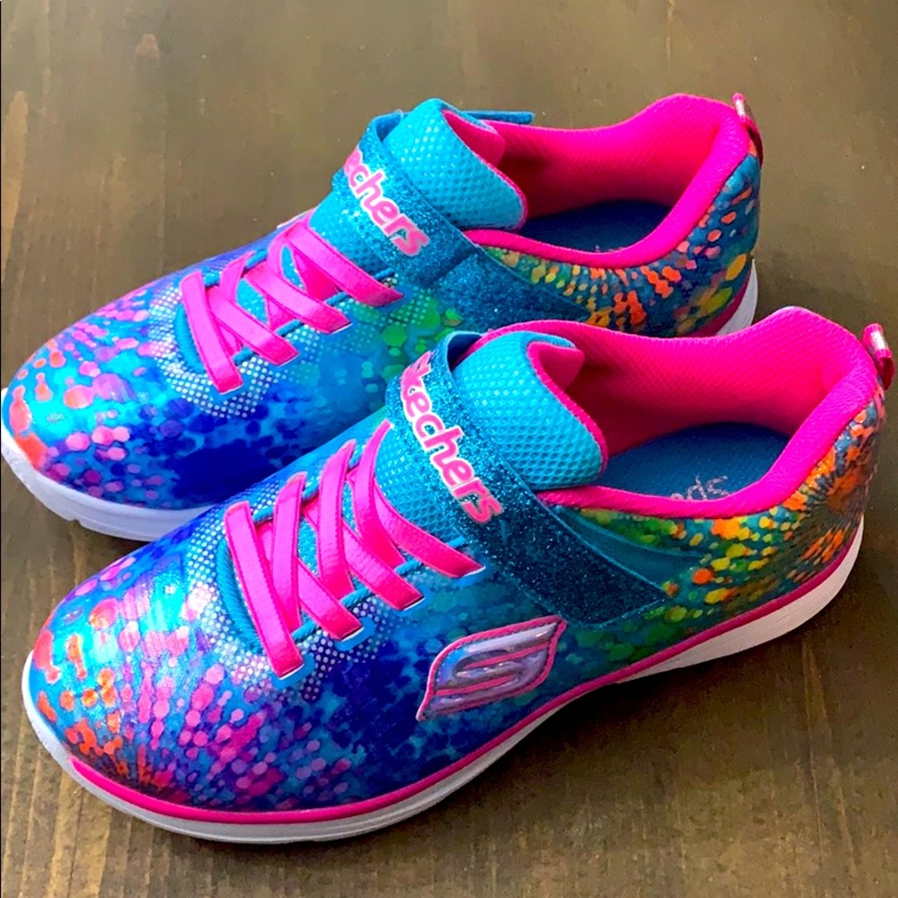 Girls Multicolored Glitter Skechers Size 4
